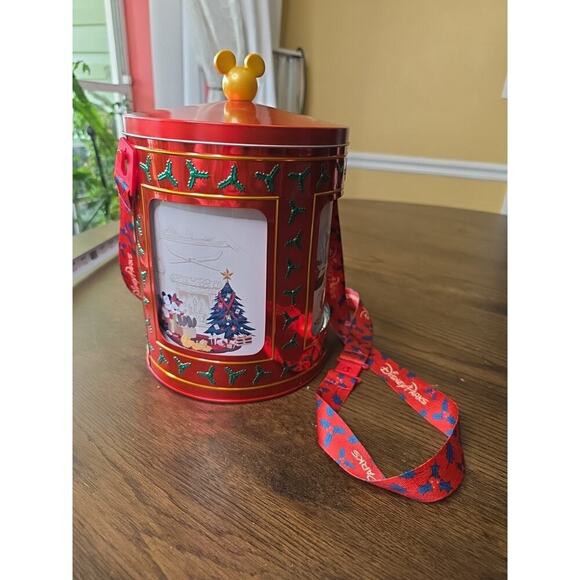 Disney Parks 2022 Holiday Christmas Mickey & Friends Musical Tin Popcorn Bucket - Picture 2 of 16